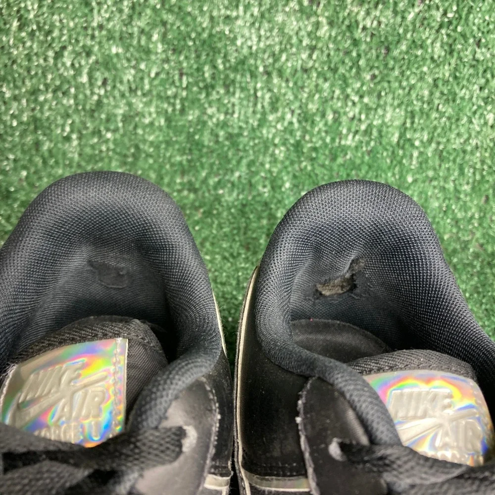 Nike Air Force 1‎ Low LV8 Iridescent Outline Leather Black Sneaker Mens Size 9
